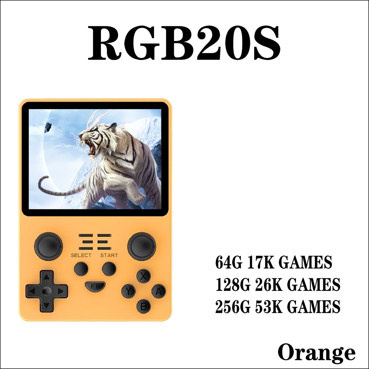 POWKIDDY RGB20S Handheld Game Console Retro  3.5-Inch 4:3 IPS Screen