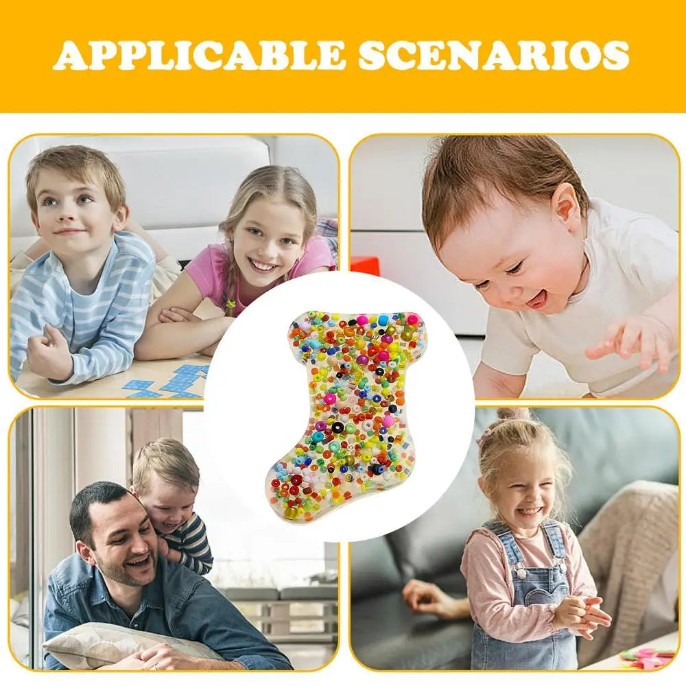 Ball Squeeze Toy Squeeze Fidget Bead Toys Portable Sensory Squeeze Ball Fidget Toys Squeeze Relief Toy For Girls Kids Boys