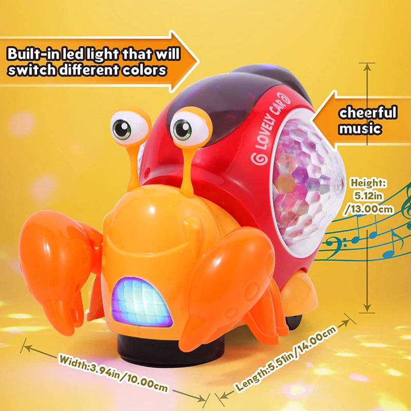 Crawling Crab Snail Baby Toy-  Educational Interactive Musical Light Toys