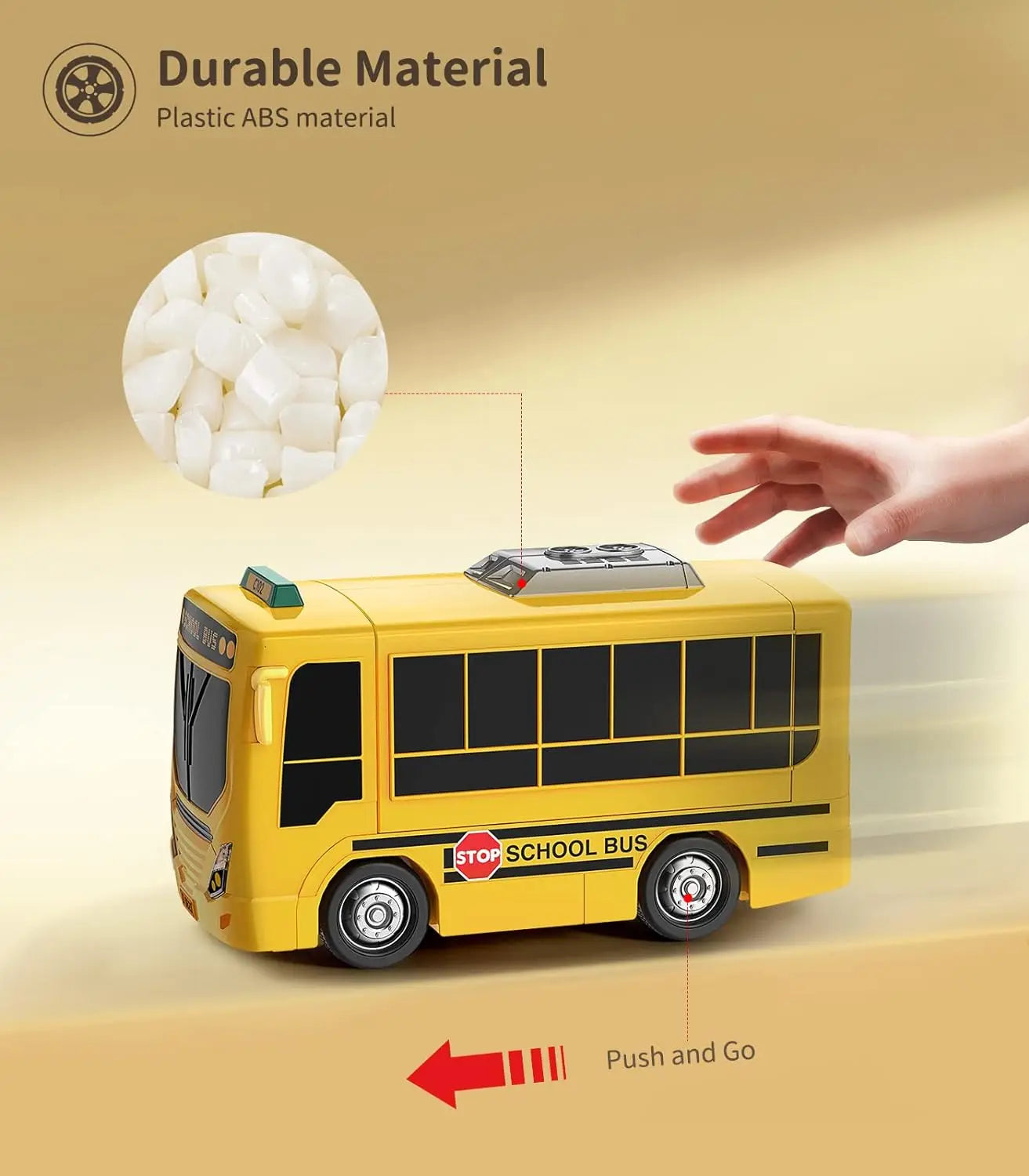 Toddlers Simulate School Bus Toy With Sound and Light, Education For 3-5 years