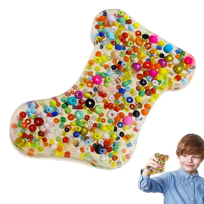 Ball Squeeze Toy Squeeze Fidget Bead Toys Portable Sensory Squeeze Ball Fidget Toys Squeeze Relief Toy For Girls Kids Boys