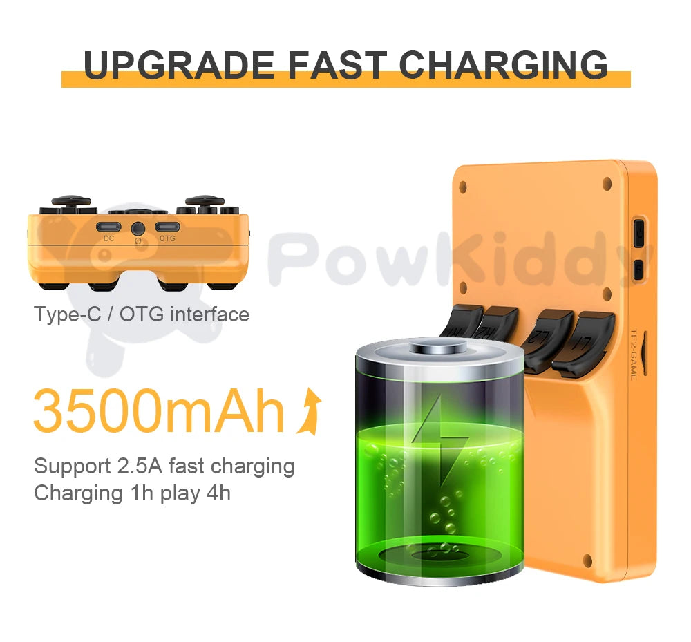 POWKIDDY RGB20S Handheld Game Console Retro  3.5-Inch 4:3 IPS Screen