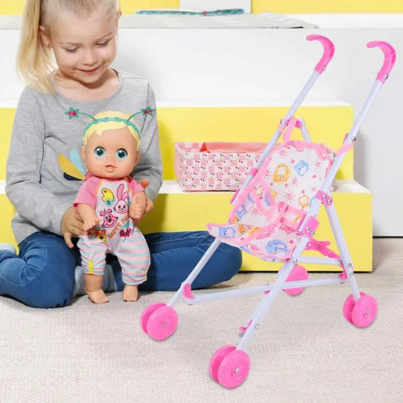 Baby Doll Stroller toy with T-Shaped Belt