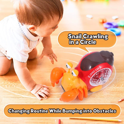 Crawling Crab Snail Baby Toy-  Educational Interactive Musical Light Toys