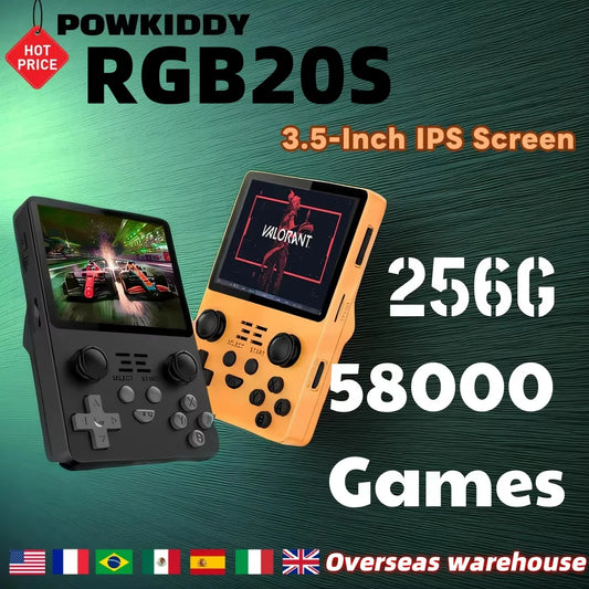 POWKIDDY RGB20S Handheld Game Console Retro  3.5-Inch 4:3 IPS Screen