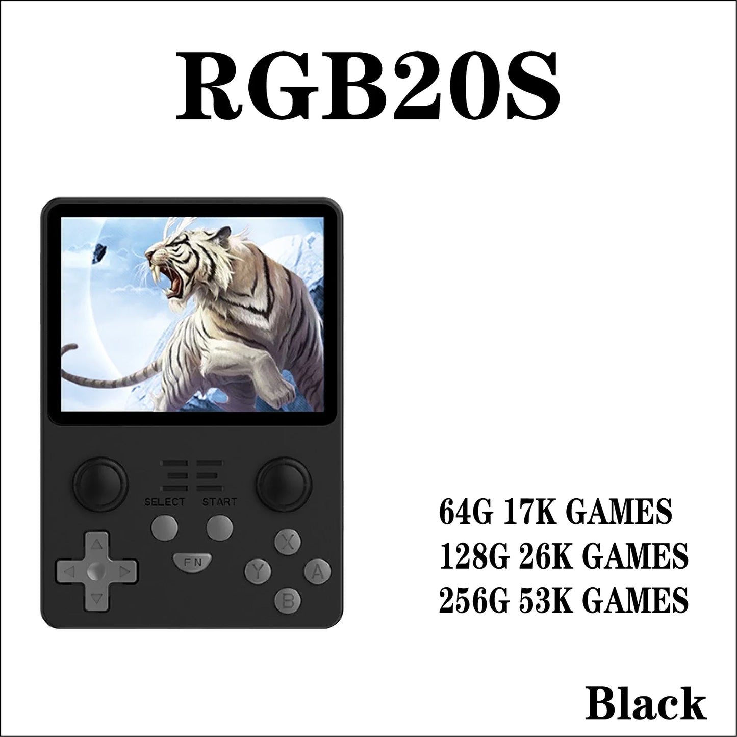 POWKIDDY RGB20S Handheld Game Console Retro  3.5-Inch 4:3 IPS Screen