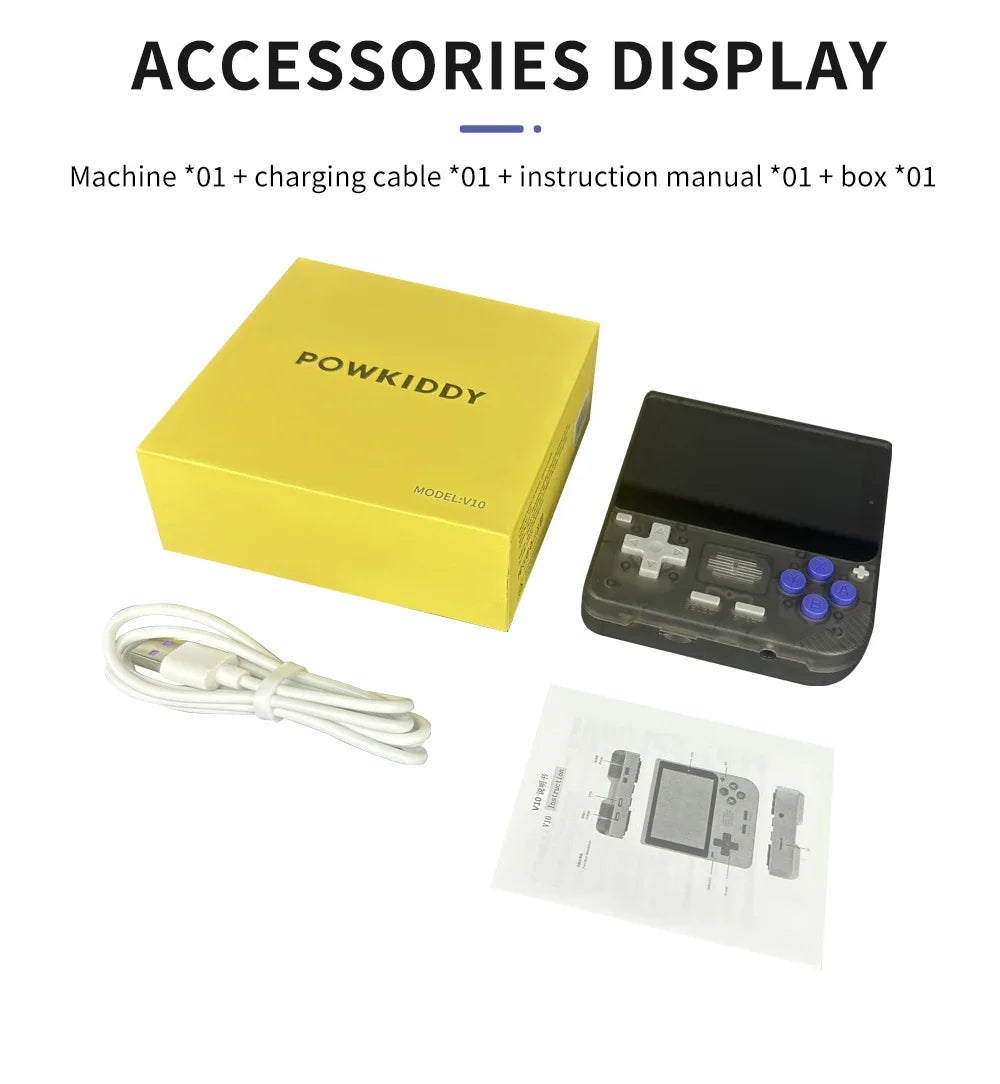 Powkiddy V10 Retro Handheld Game Console  Open Source 3d Simulators Gifts System Is Compatible Video Game Consoles BOY gifts