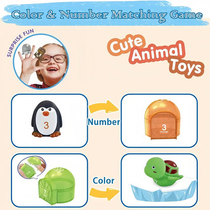 Montessori Farm Train Set for Toddlers Learning Counting, Matching & Sorting Fine Motor Skills,Preschool