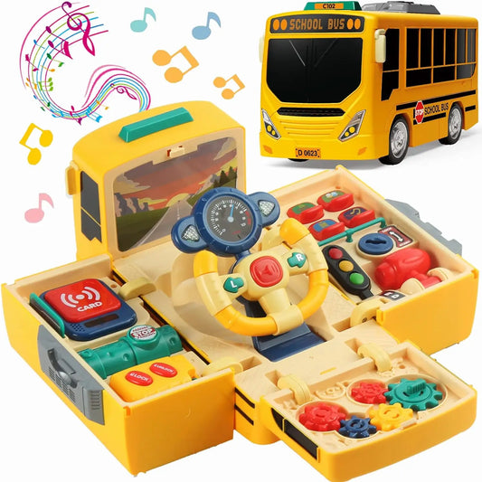 Toddlers Simulate School Bus Toy With Sound and Light, Education For 3-5 years