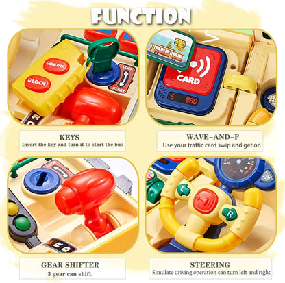 Toddlers Simulate School Bus Toy With Sound and Light, Education For 3-5 years