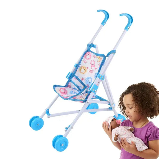 Realistic Play Stroller Baby Doll Stroller Toy with T-Shaped Belt For Kids Pretend Play Doll Accessories for Girls gifts