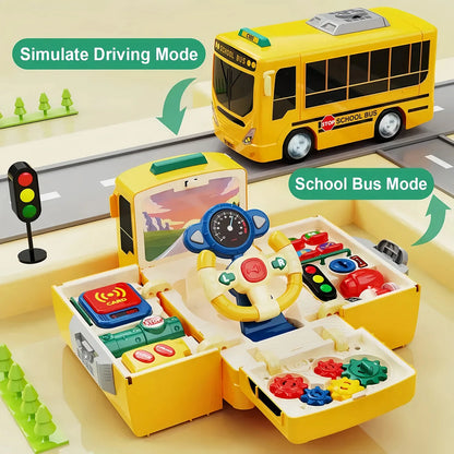 Toddlers Simulate School Bus Toy With Sound and Light, Education For 3-5 years