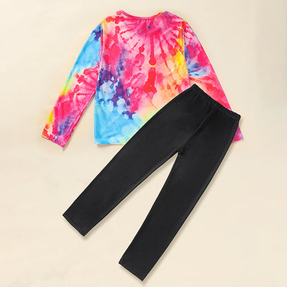 Toddler Girls' Spring Fall Outfit Set Pretty Girl Letter Print Long Sleeve Pullover Top & Matching Pants