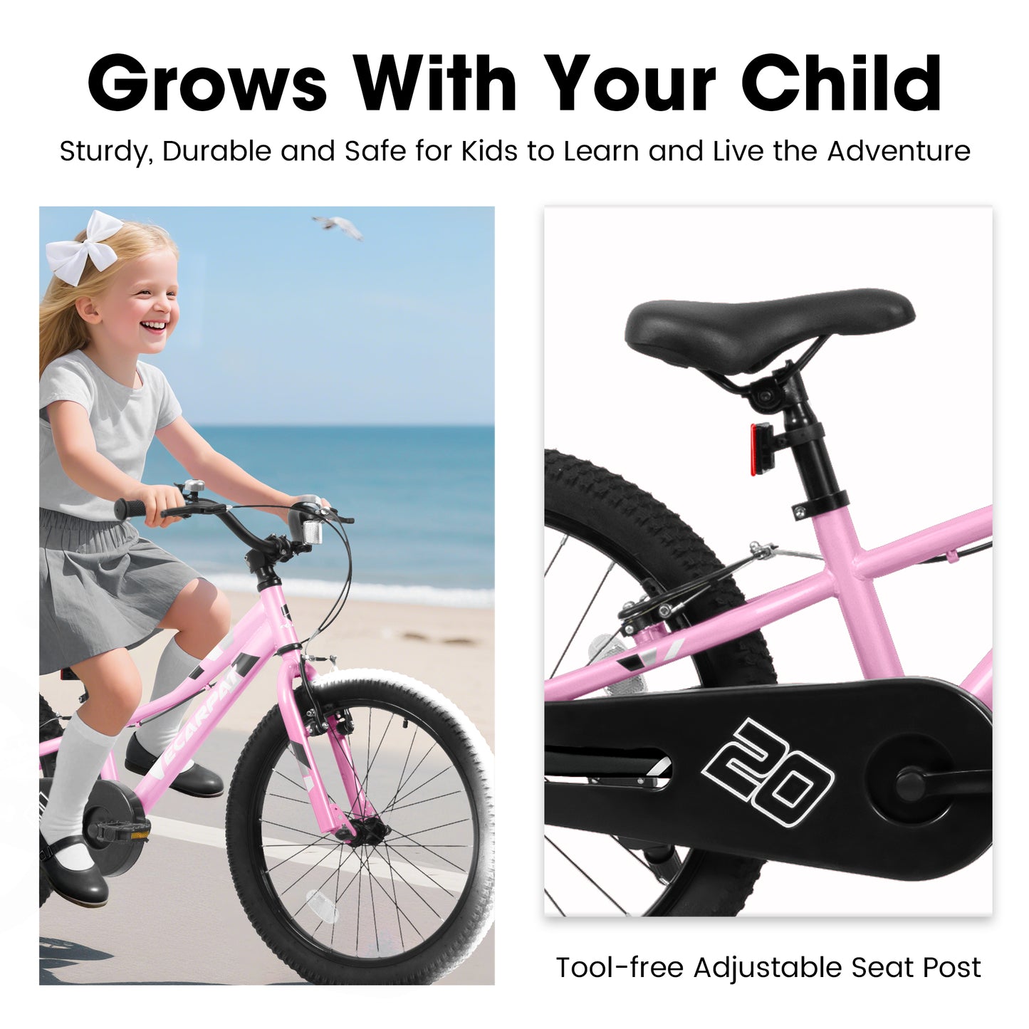 A20117 Kids' Bike 20 Inch Wheels, 1-Speed Boys Girls Child Bicycles For 4-7Years, Front V Brake, Rear Holding Brake