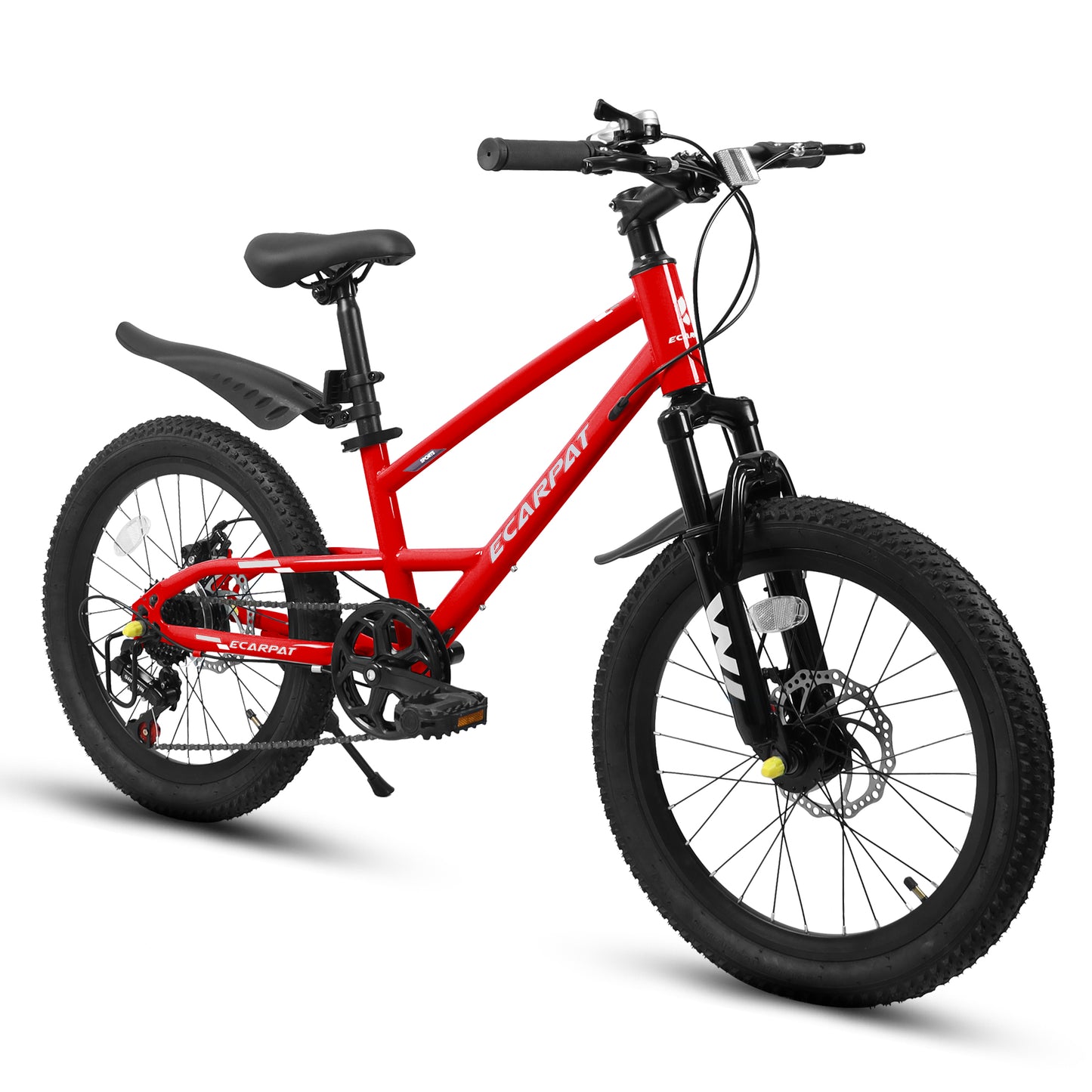 A20184 20 Inch Mountain Kids Bike For Boys & Girls, Ages 6-12, 7-Speed With Front Suspension