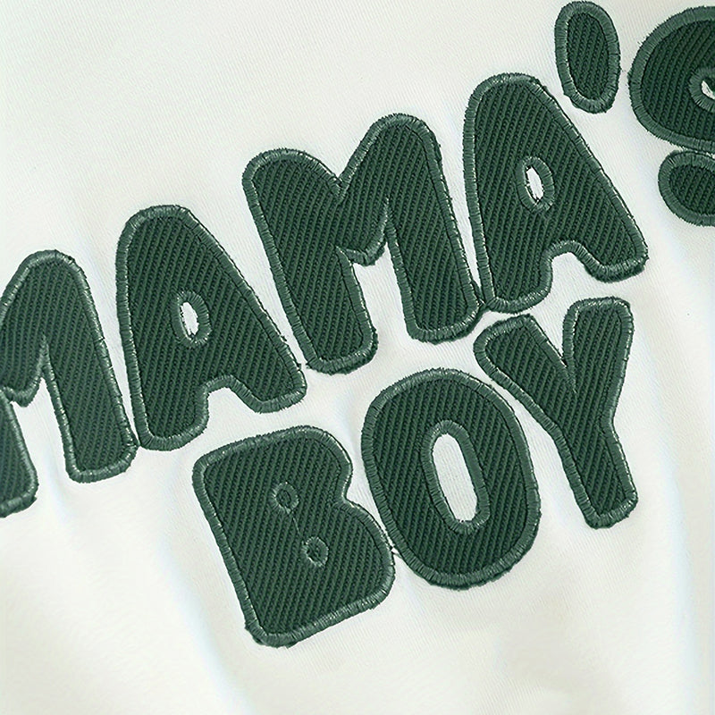 Toddler Baby Boy Clothes 'Mama's Boy' Print Long Sleeve Sweatshirt Tops Trousers Set Casual Cute Outfit