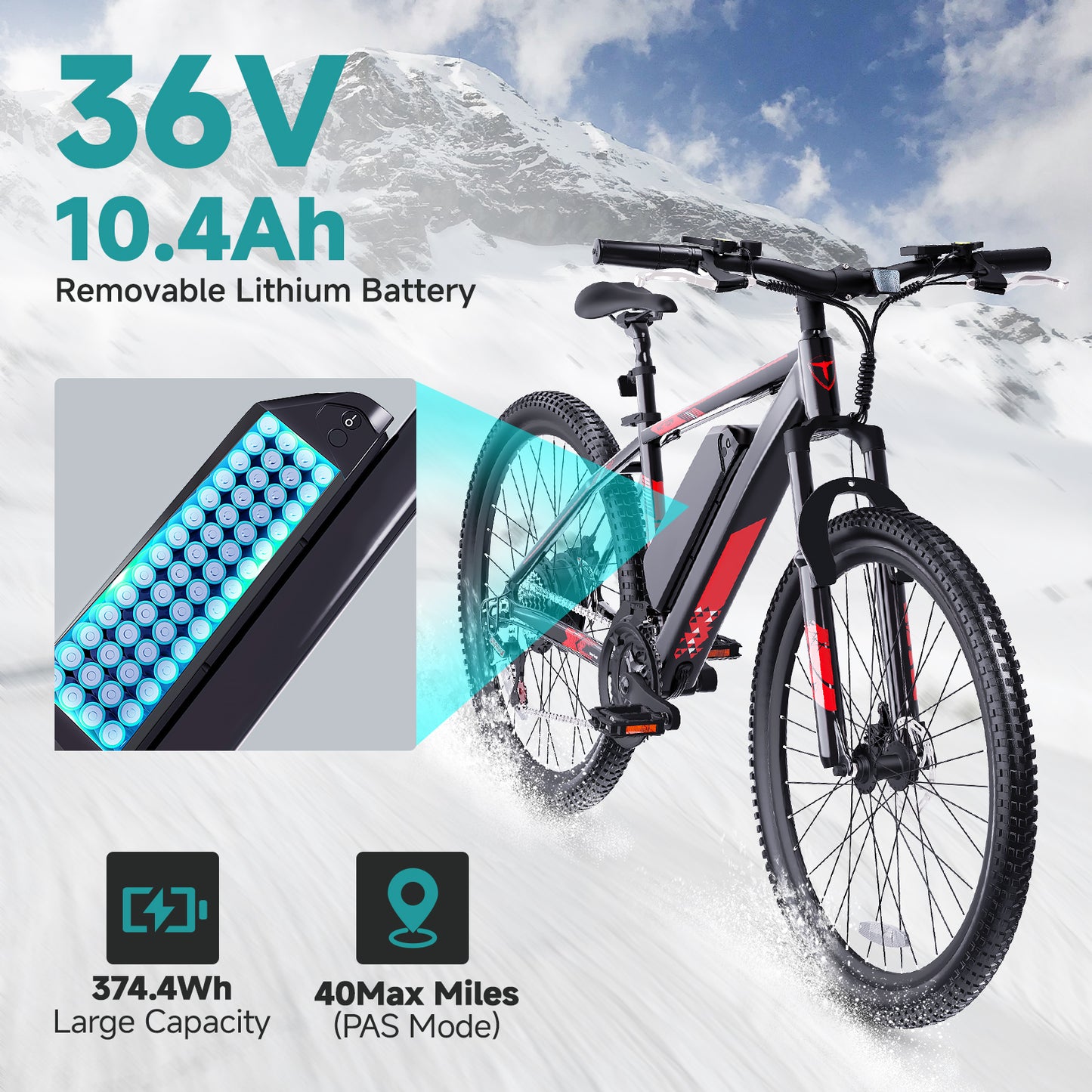 350W 20in City Electric Bike, 40km Range, 21-Speed Gears, Mechanical Disc Brakes