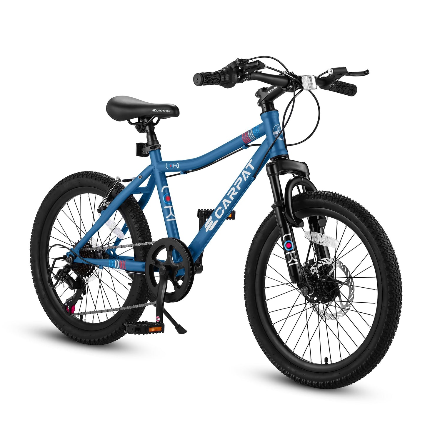 S20101 20 Inch Kids' Bike, Boys Girls Mountain Bike Ages 6-12, 7 Speed Teenager Children Kids' Bicycles, Front Suspension Disc Brake Rear V-Brake, High Steel Frame