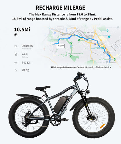 Foldable 20x4.0 Fat Tire E-Bike For Commuting - 500W Motor, 36V 13AH Battery, LCD Display & Dual Disc Brakes