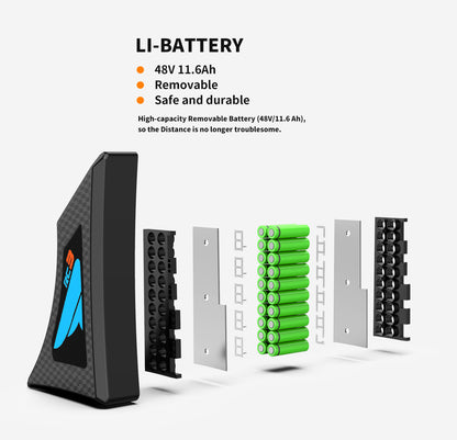 26x2.35 Inch E-Bike  48V 500W Rear Motor  15AH Lithium Battery  Front Suspension & Dual Mechanical Disc Brakes