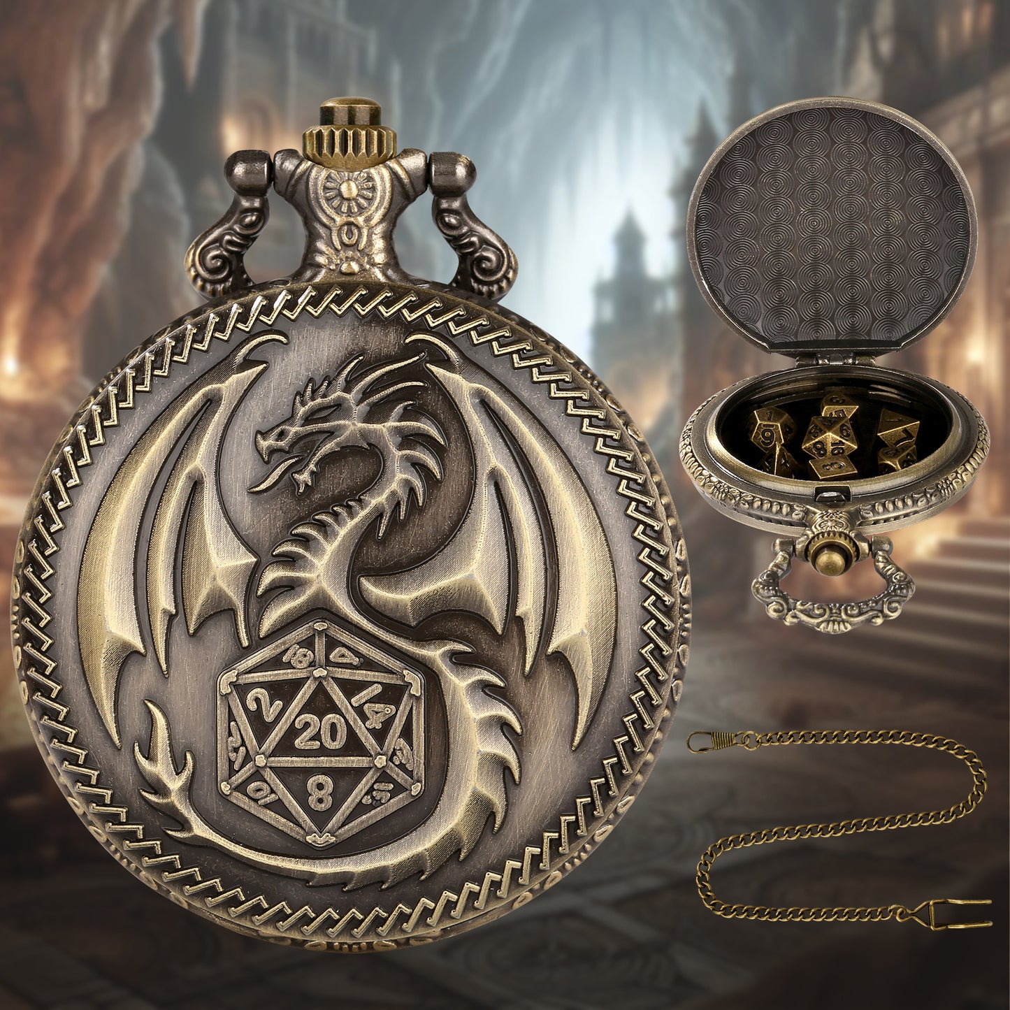 Creative Thick Chain Pocket Watch Set