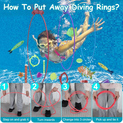 Set Of 24Pcs Diving,Swimming Pool Toys