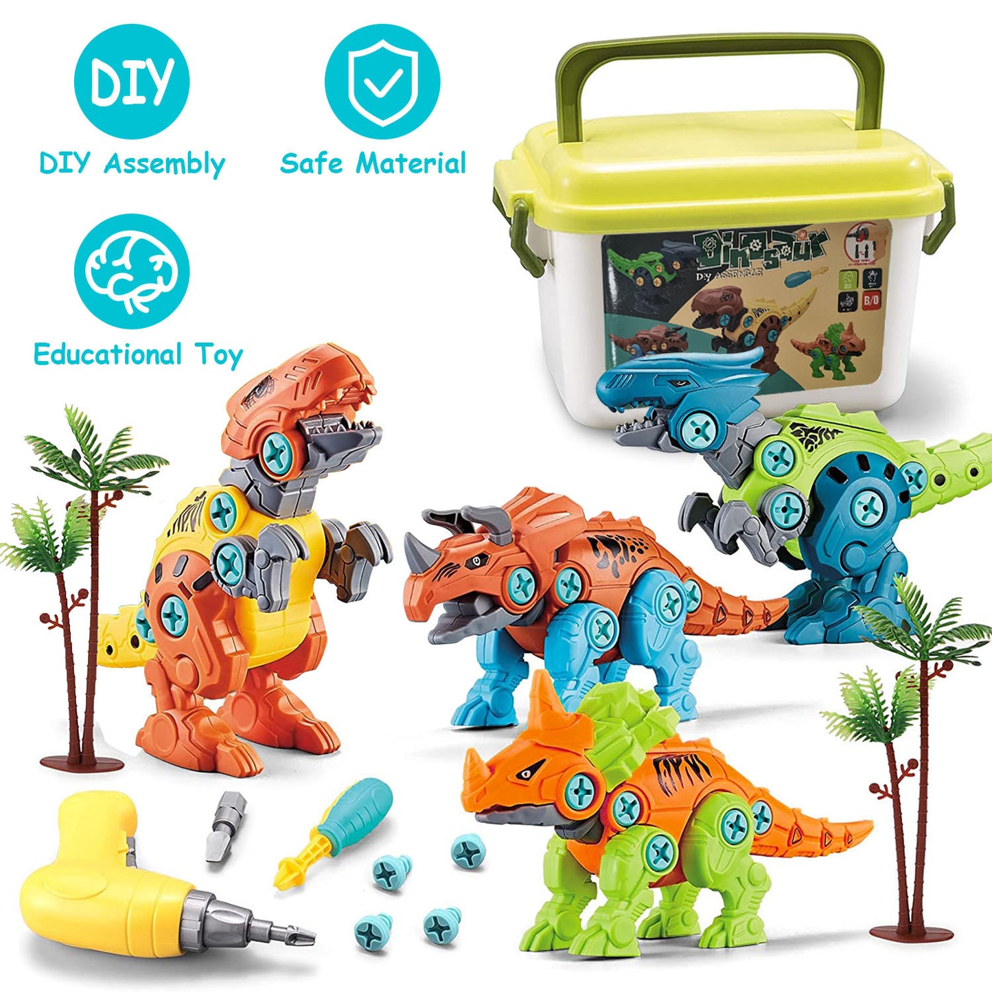 1Set Dinosaur Toy, DIY  With Electric Drill