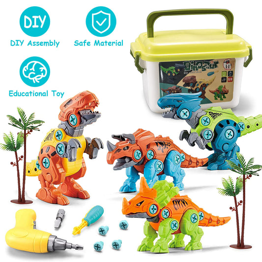 1Set Dinosaur Toy, DIY  With Electric Drill