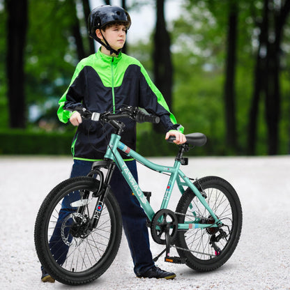 S20101 20 Inch Kids' Bike, Boys Girls Mountain Bike Ages 6-12, 7 Speed Teenager Children Kids' Bicycles, Front Suspension Disc Brake Rear V-Brake, High Steel Frame
