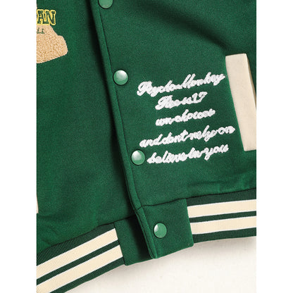 Toddler Kids Girls Boy's Trendy Embroidery Letters Print Jacket Baseball Collar Sports Casual Coat Children's Wear