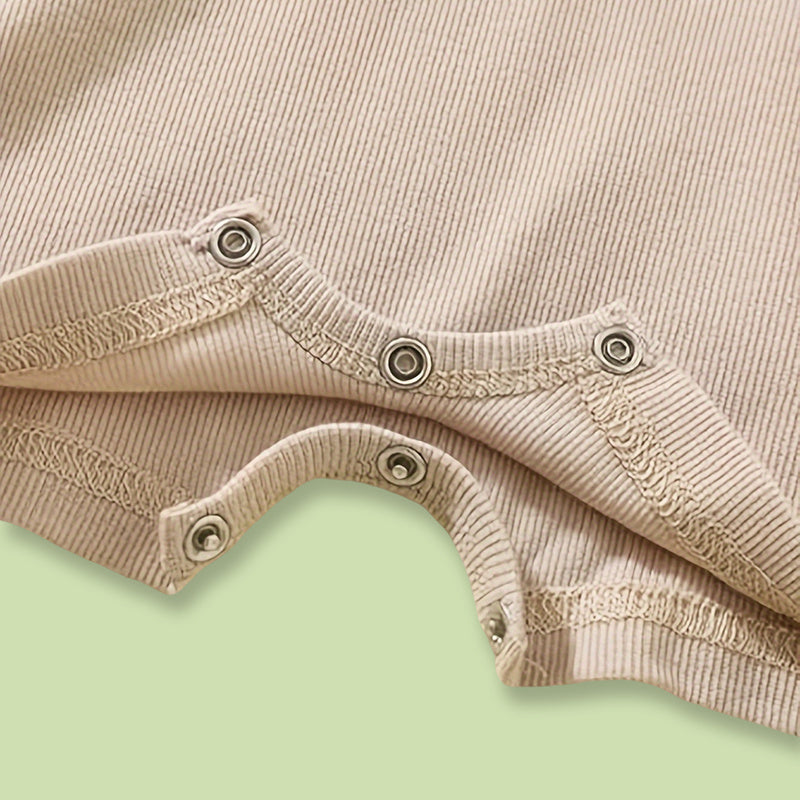 3-Pack Baby Boys One-Piece Romper Set, Long Sleeve Ribbed Button Jumpsuit