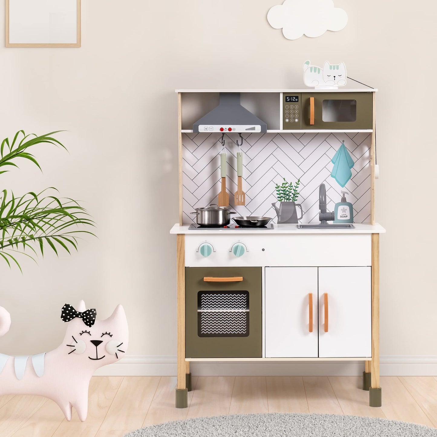 3D Wooden Kitchen Playset