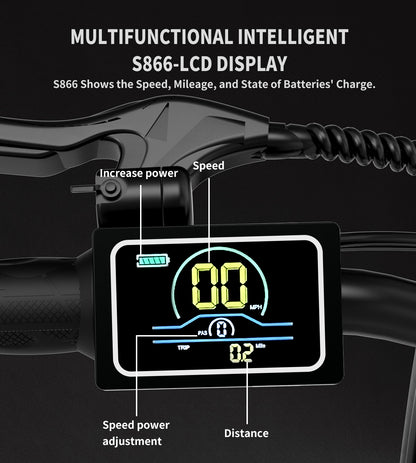 20x4.0 Inch Foldable Fat Tire Electric Bike 48V 12.5AH Extended Range Dual Disc Brakes  Fenders