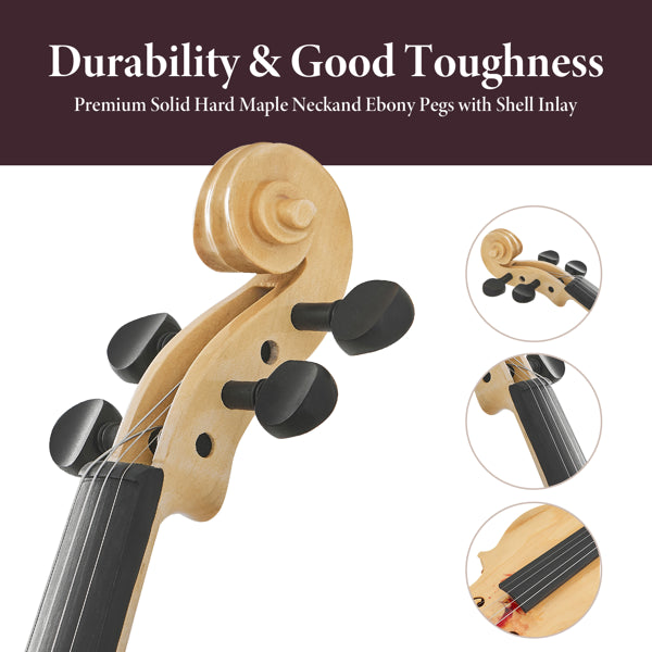 Professional 4/4 Full-Size Violin - Premium Sound, Durable & Lightweight Design With Complete Accessories, Exquisite Handcrafted Finish, Ideal Unique Gift For Musicians