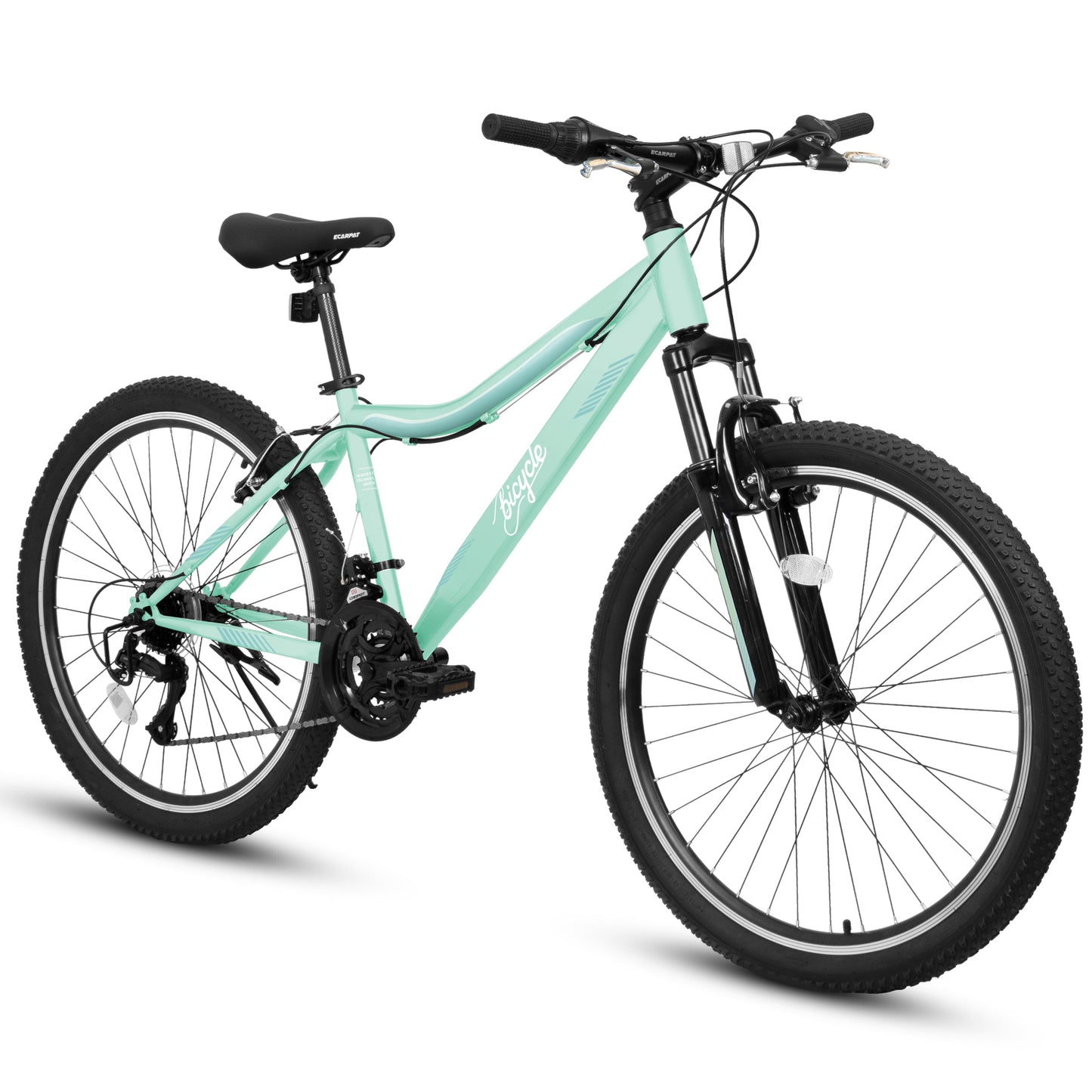 A24208D Mountain Bike 24 26 Inch, High-Density Carbon Steel Frame, 21 Speed, Front Suspension, Dual V-Brakes, Pre-Assembled For Men Women Teens