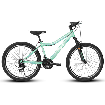 A24208D Mountain Bike 24 26 Inch, High-Density Carbon Steel Frame, 21 Speed, Front Suspension, Dual V-Brakes, Pre-Assembled For Men Women Teens