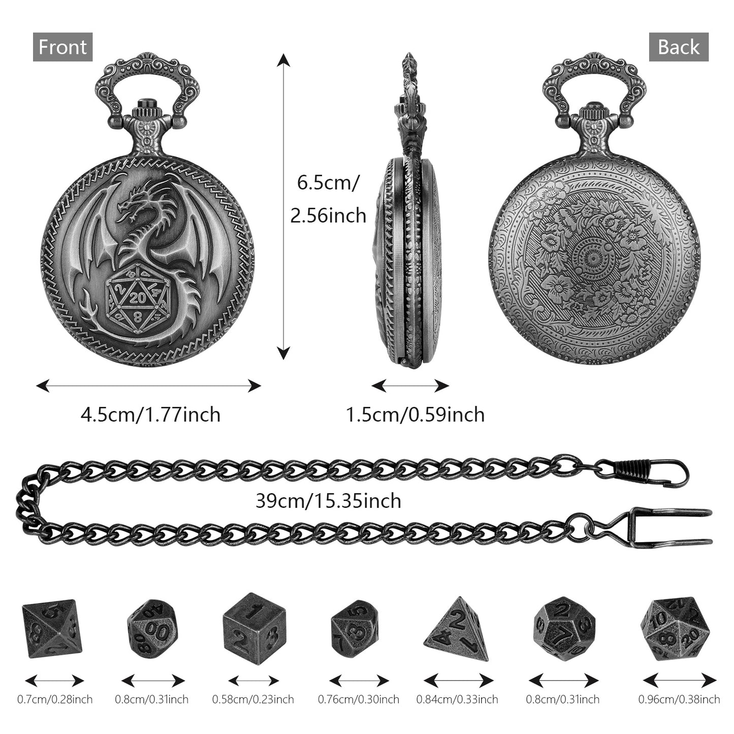 Creative Thick Chain Pocket Watch Set